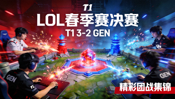 LOL 春季赛决赛 T1 3-2 GEN 精彩团战集锦